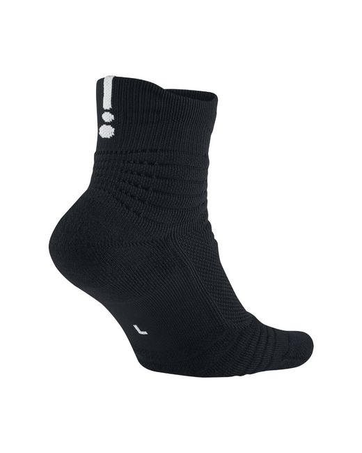 Nike Black Elite Versatility Mid Basketball Socks for men