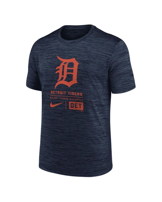 Nike Blue Detroit Tigers Large Logo Velocity Mlb T-shirt for men