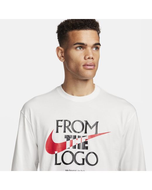 Nike White Max90 Long-sleeve Basketball T-shirt for men