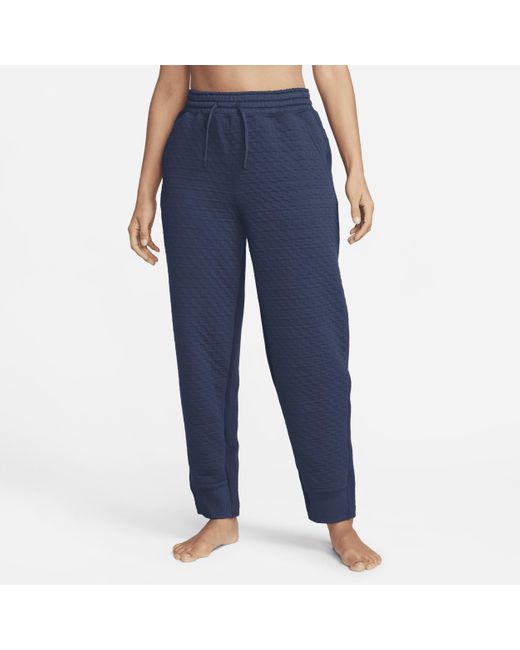 Nike Blue Yoga Therma-fit Oversized High-waisted Trousers 50% Recycled Polyester
