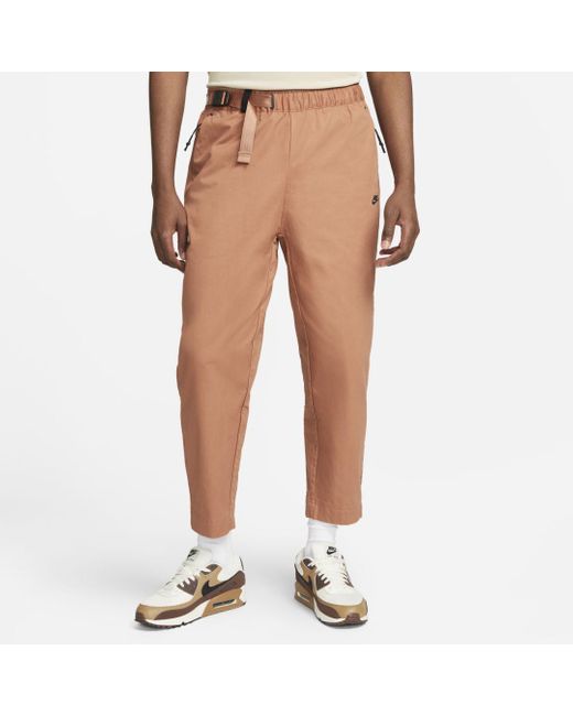 Nike Cotton Sportswear Tech Pack Woven Unlined Sneaker Pants in Natural