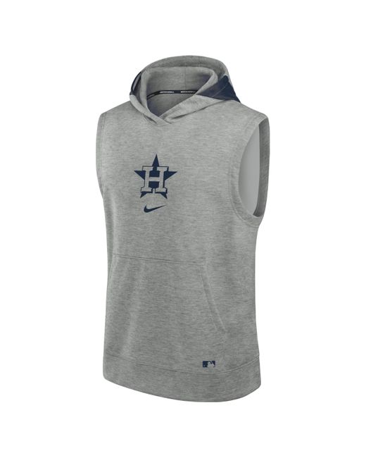 Nike Gray Houston Astros Authentic Collection Early Work Men's Dri-fit Mlb Sleeveless Pullover Hoodie for men