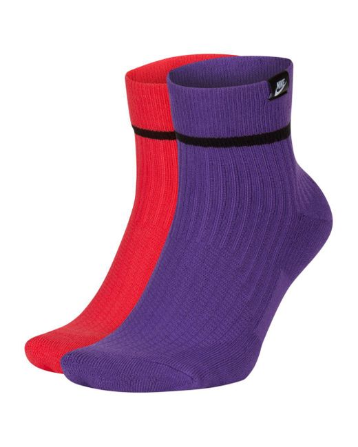 Nike Purple Snkr Sox Ankle Socks (2 Pairs) for men