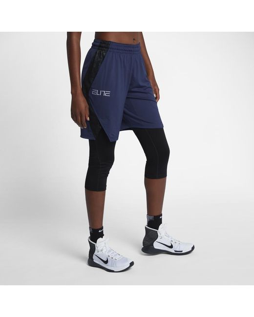Nike Synthetic Dry Elite Women's Basketball Shorts in Blue Lyst
