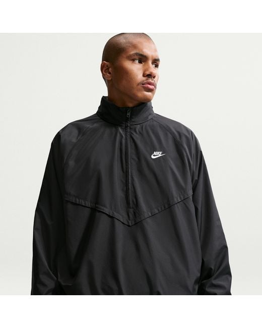 Nike Black Windrunner Lightweight Half-Zip Jacket for men