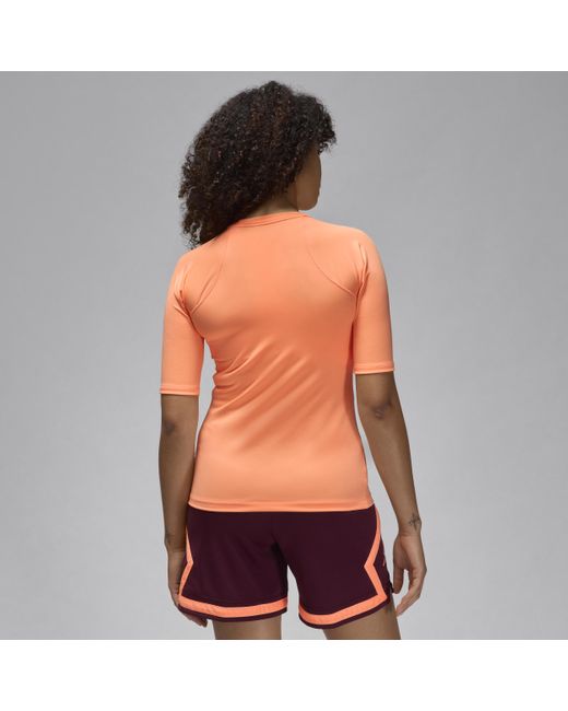 Nike Orange Jordan Sport Double Threat Short-sleeve Top Polyester
