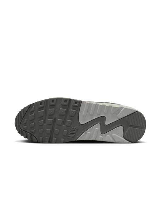 Nike Gray Air Max 90 Premium Shoes Leather for men