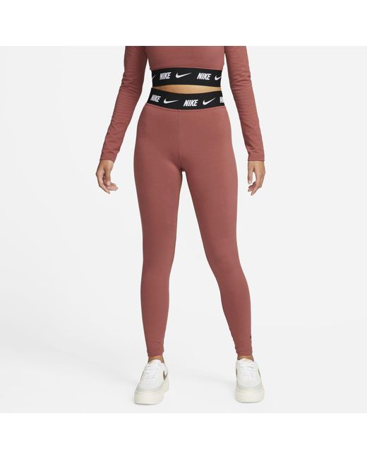 Nike Sportswear Club Highwaisted Leggings Red Lyst UK