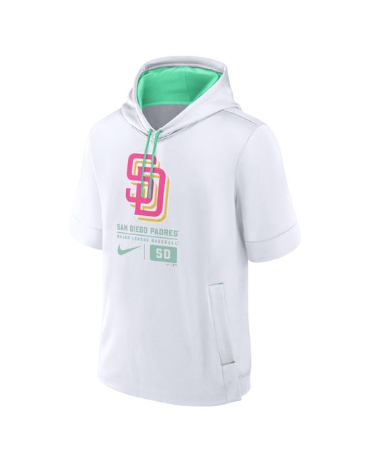 Nike White San Diego Padres City Connect Mlb Short-sleeve Pullover Hoodie for men