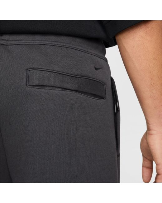 Nike Black Tech Wide-Leg Fleece Pants for men
