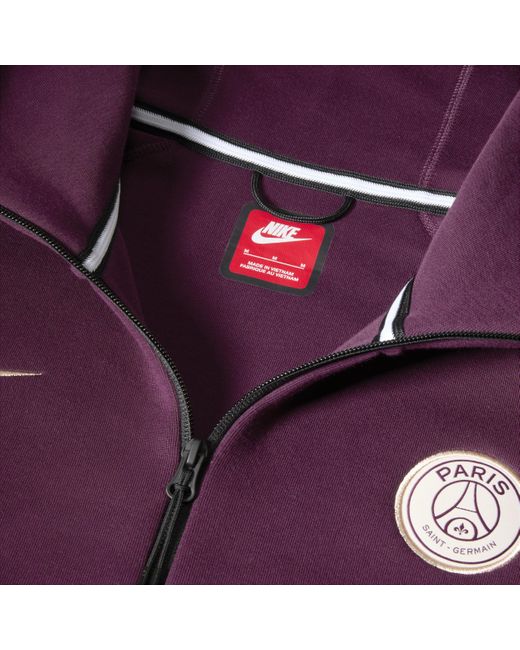Nike Purple Paris Saint-germain Tech Fleece Windrunner Football Full-zip Hoodie for men