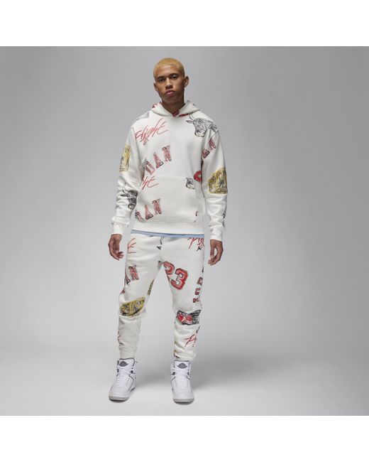Nike White Jordan Brooklyn Fleece Tracksuit Bottoms for men