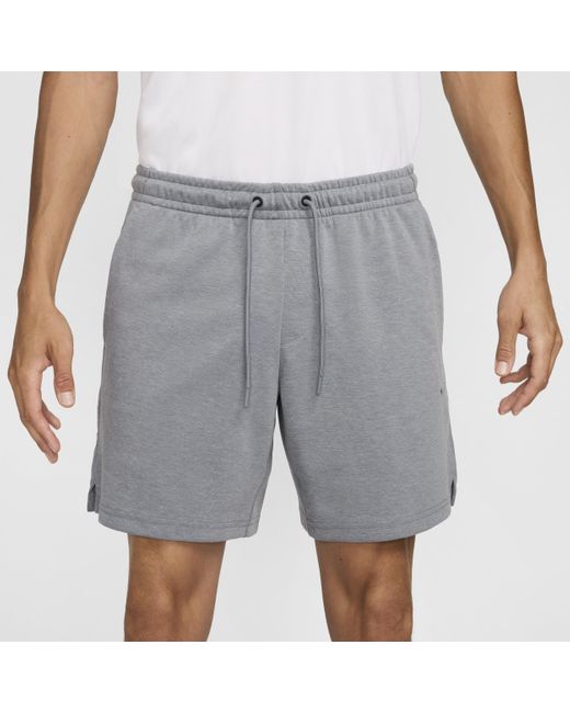 Nike Gray Primary Fleece 7" Dri-Fit Unlined Performance Shorts for men
