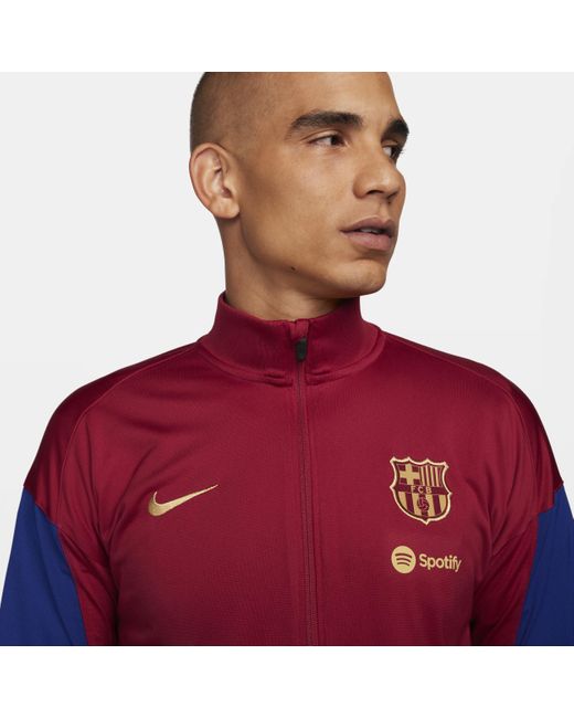 Nike Red F.c. Barcelona Strike Dri-fit Football Knit Tracksuit Polyester for men