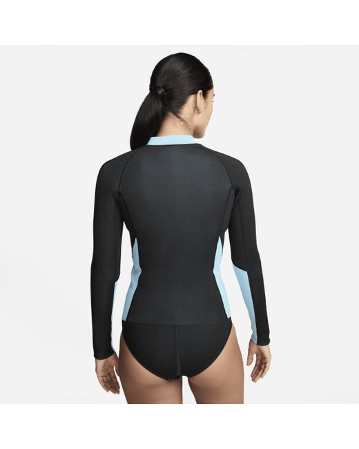 Nike Black Swim Fusion Long-sleeve Reversible Zip Shirt