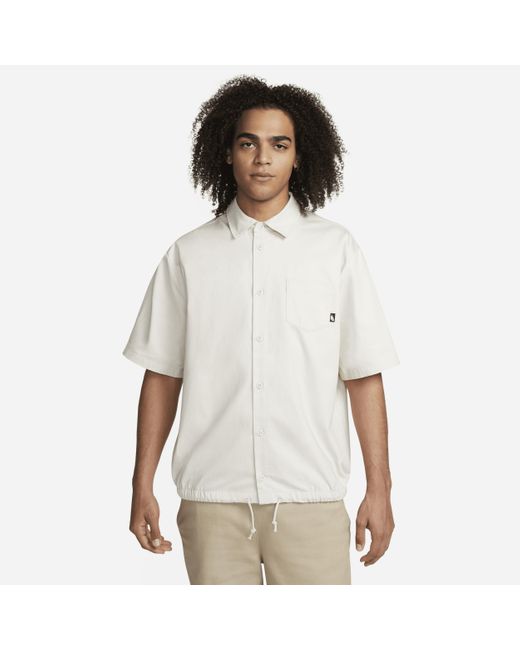 Nike White Club Button-down Short-sleeve Top for men