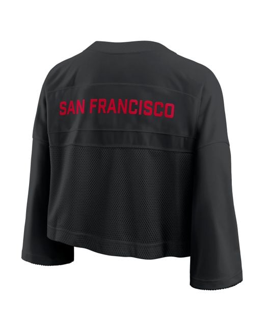 Nike Black San Francisco 49Ers Wide Receiver Jersey Fashion Dri-Fit Nfl Cropped Top
