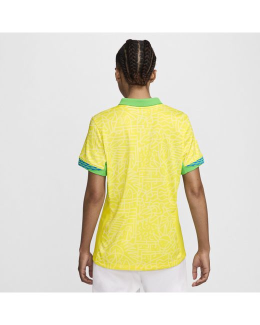Nike Yellow Brazil 2024 Stadium Home Dri-fit Soccer Replica Jersey