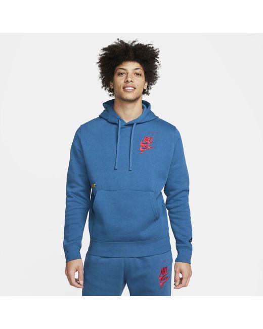Nike Sportswear Sport Essentials+ Fleece Pullover Hoodie in Blue for Men - Lyst