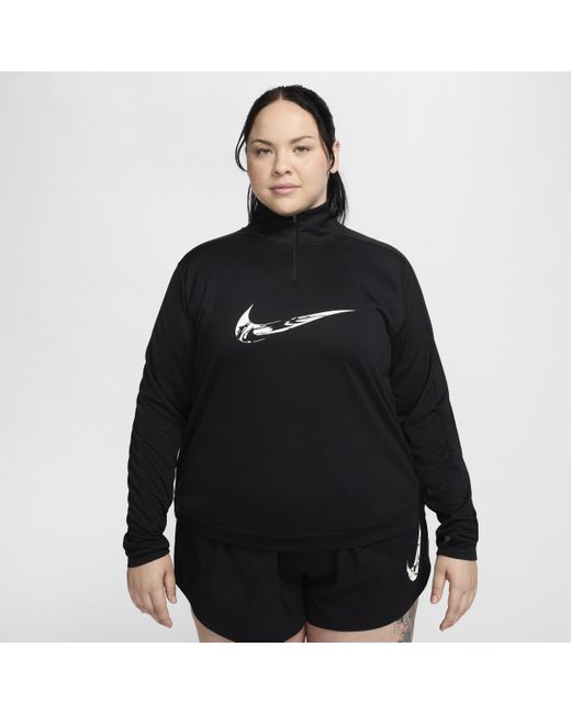 Nike Black Swoosh Dri-Fit 1/4-Zip Mid Layer