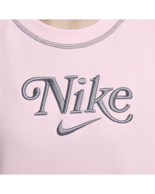 Nike Sportswear Sweatshirt Van Fleece Met Ronde Hals in het Pink