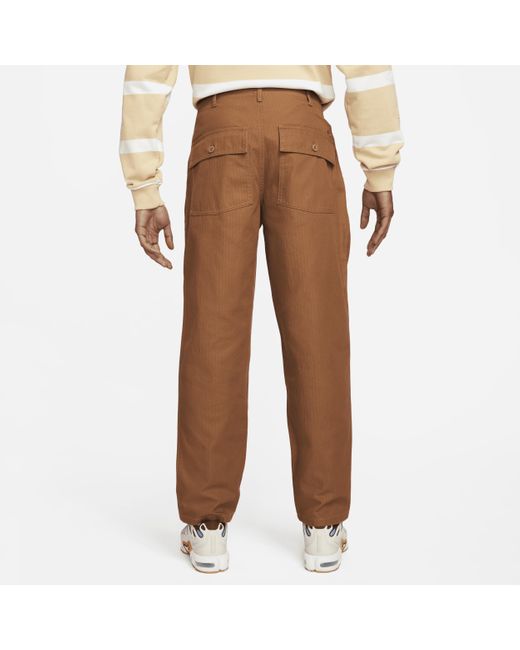 Nike Brown Life Fatigue Trousers Cotton for men