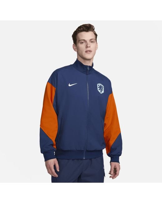 Nike Blue Netherlands Strike Dri-Fit Football Jacket for men