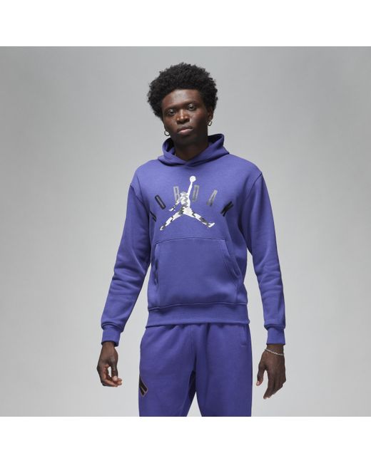 Felpa pullover in fleece con cappuccio jordan flight mvp di Nike in Blue da Uomo