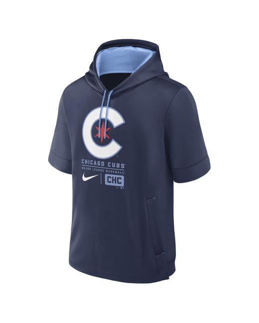 Nike Blue Chicago Cubs City Connect Mlb Short-sleeve Pullover Hoodie for men