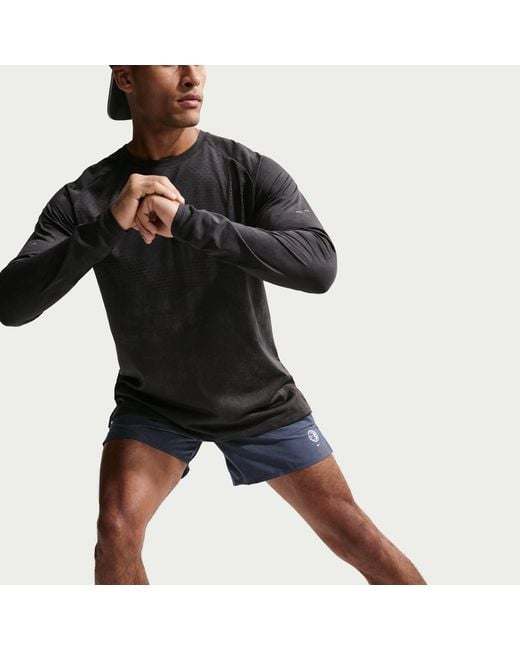 Nike Black Stride 5" Brief-Lined Running Shorts With Reflective Accents for men