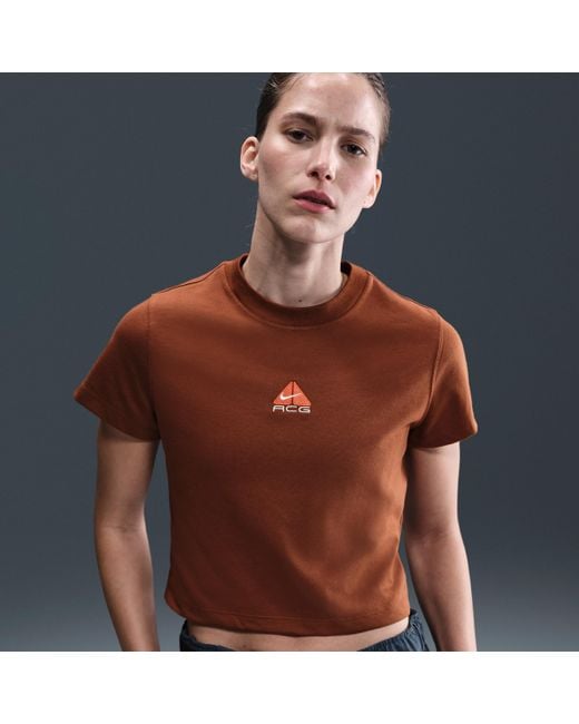 Nike Brown Acg Dri-Fit Short-Sleeve T-Shirt