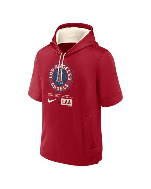 Nike Red Los Angeles Angels City Connect Mlb Short-sleeve Pullover Hoodie for men