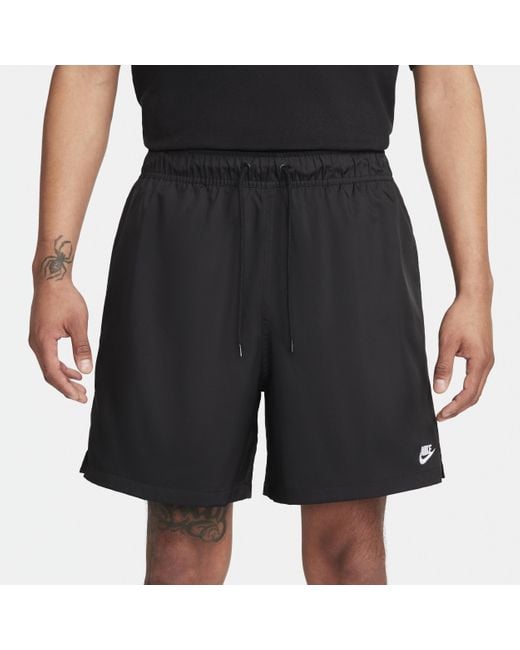 Nike Club Geweven Flowshorts in het Black voor heren