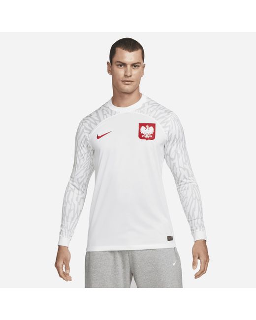 Nike Poland 2022/23 Stadium Home Drifit Longsleeve Soccer Jersey In White, for Men Lyst