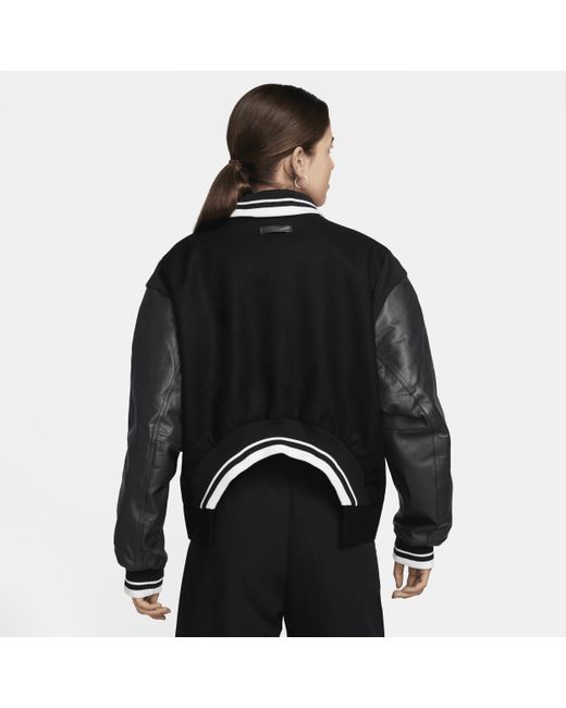 Nike Black Sportswear Oversized Wool Destroyer Jacket