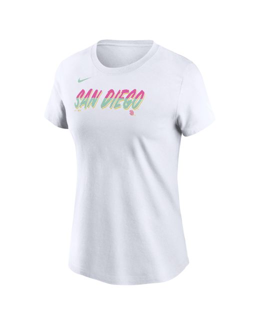Nike White San Diego Padres City Connect Wordmark Mlb T-shirt