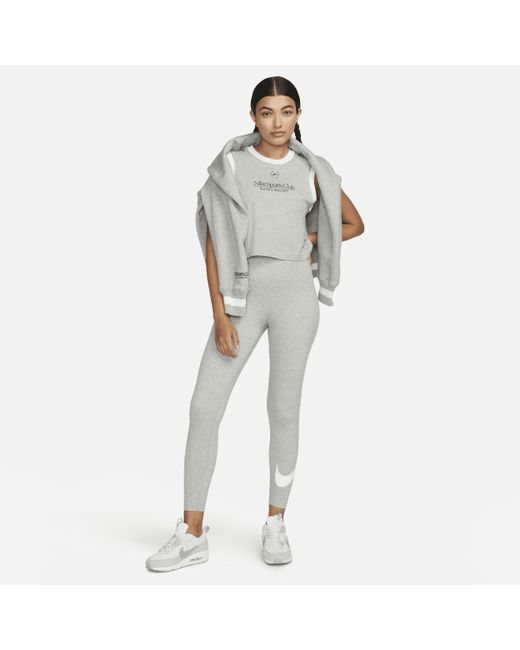 Nike Sportswear Classics legging Met Hoge Taille En Graphic in het Gray