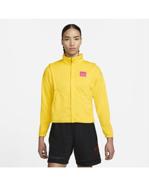 Nike Synthetic Dri-fit Retro Fly Basketball Jacket in Yellow | Lyst