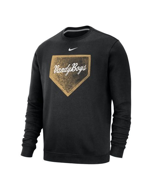 Nike Black Vanderbilt Club Fleece College Crew-neck Sweatshirt for men