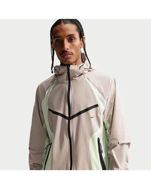 Nike Tech Dri-Fit Woven Full-Zip Color-Block Windrunner Jacket in