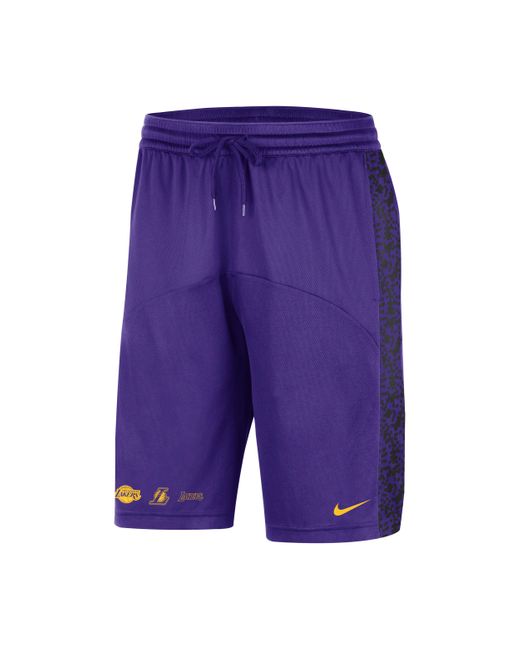 Nike Blue Los Angeles Lakers Starting 5 Courtside Dri-fit Nba Graphic Shorts for men
