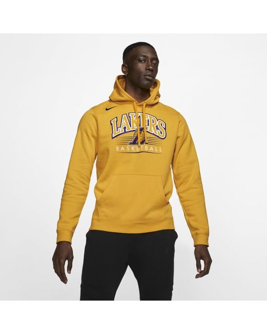 Nike Yellow Los Angeles Lakers Nba Hoodie for men