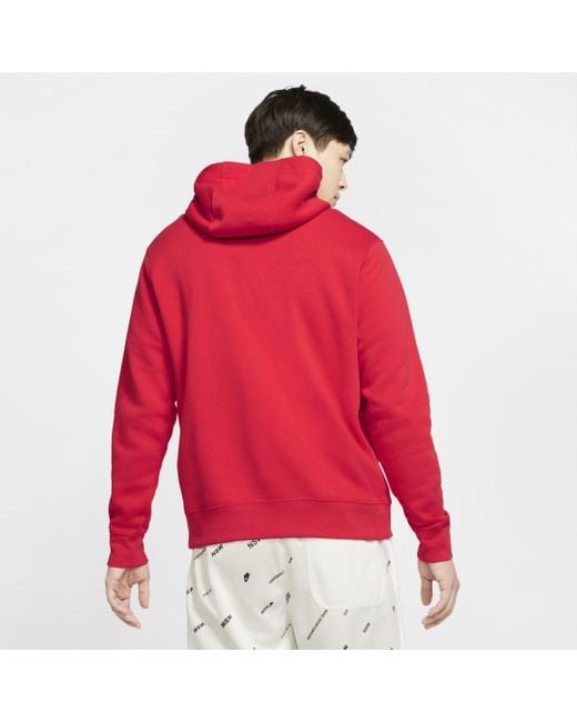 Nike Sportswear Club Fleece Pullover Hoodie in University Red (Red) for
