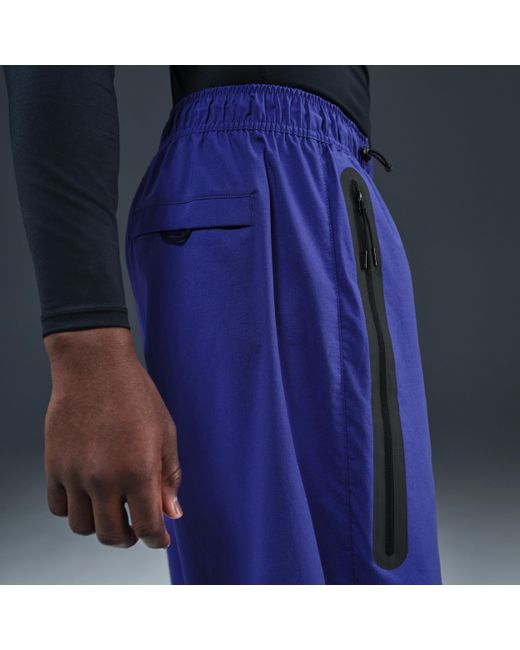 Nike Blue Tech Woven Oversized Trousers for men