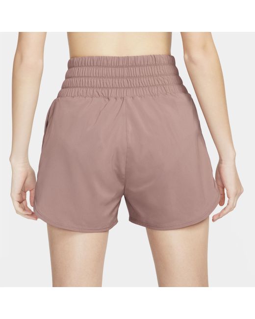 Nike Pink One Dri-fit Ultra High-waisted 8cm (approx.) Brief-lined Shorts 50% Recycled Polyester