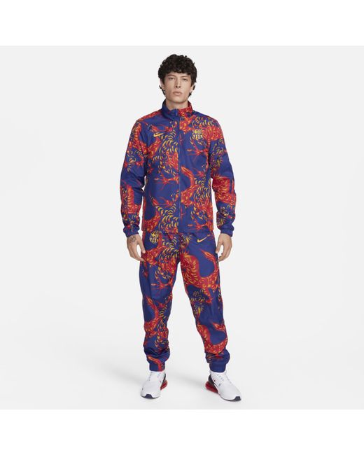 Nike Blue F.c. Barcelona Football Woven Tracksuit Polyester for men