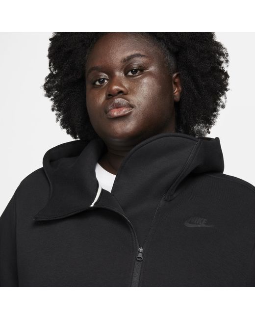 Nike Sportswear Tech Fleece Oversized Full-zip Hoodie Cape in Black