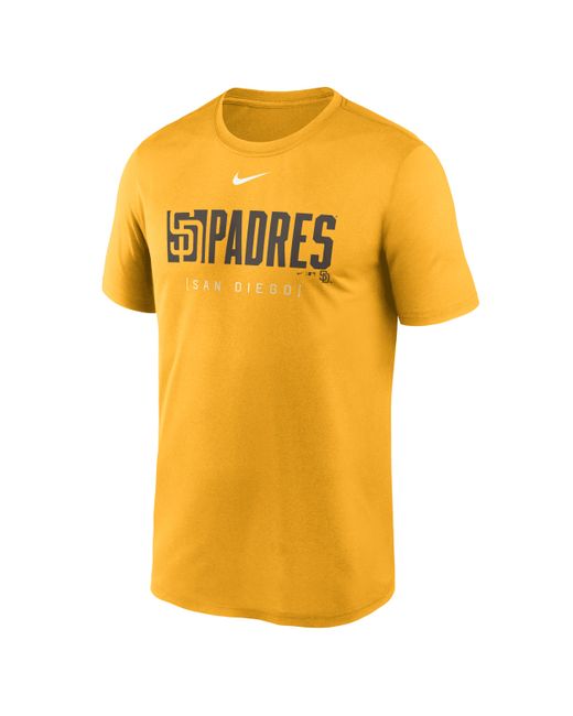 Nike Yellow San Diego Padres Knockout Legend Dri-fit Mlb T-shirt for men