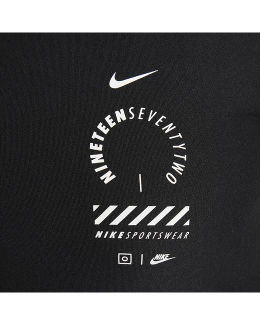 Nike Black Sportswear Girls' Long-sleeve Crop Top Polyester
