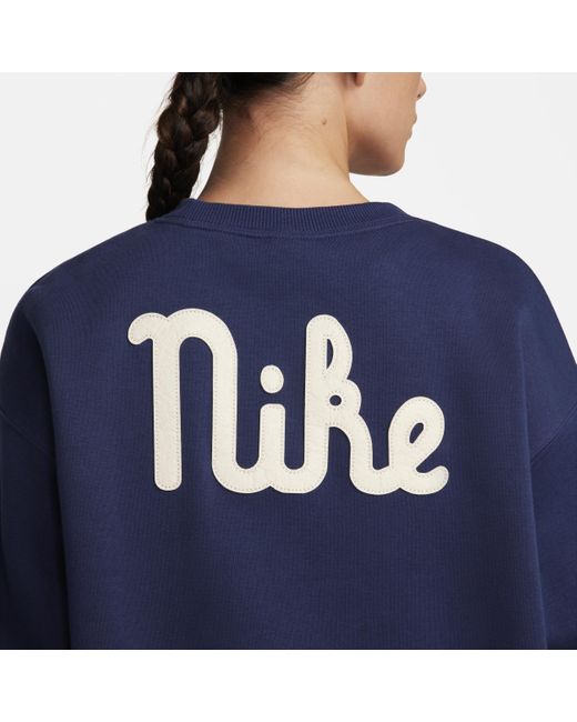 Nike Blue Sportswear Phoenix Fleece Oversized Crew-neck Sweatshirt